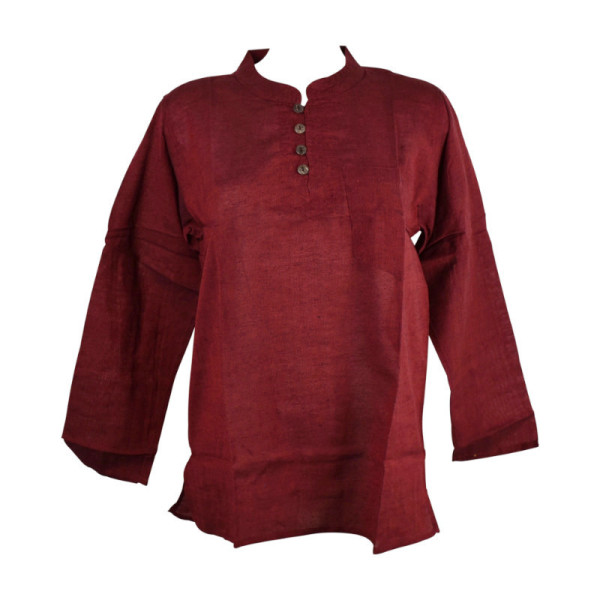 Chemise Homme Coton Khadi Ton Bordeaux