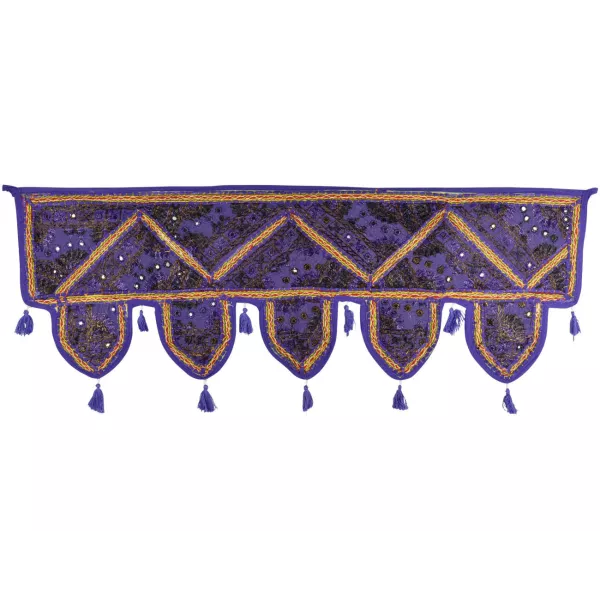 Toran Vintage Violet et Miroirs - Décoration Porte Inde (08A)