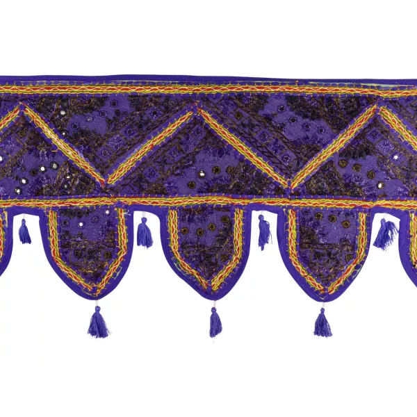 Toran Vintage Violet et Miroirs - Décoration Porte Inde (08A)