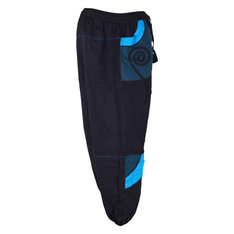 Pantalon Mixte Yaladi Noir et Bleu Pétrole