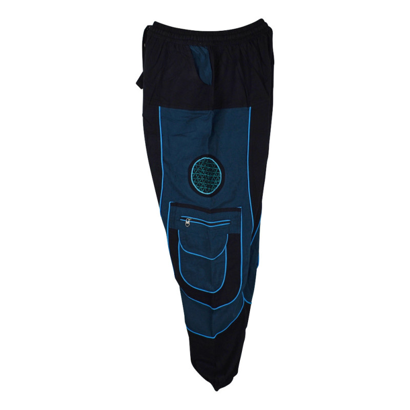 Pantalon Ample Karanja Noir et Pétrole