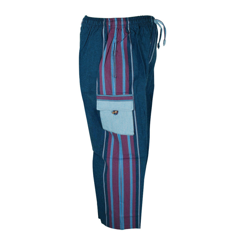 Pantalon Coton Artsanal Khaddar du Népal Bleu