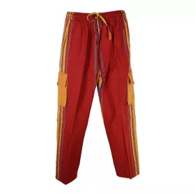 Pantalon Coton Artsanal Khaddar du Népal Rouge