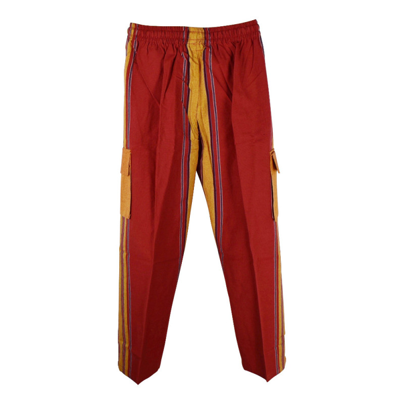 Pantalon Coton Artsanal Khaddar du Népal Rouge