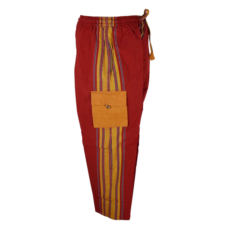 Pantalon Coton Artsanal Khaddar du Népal Rouge