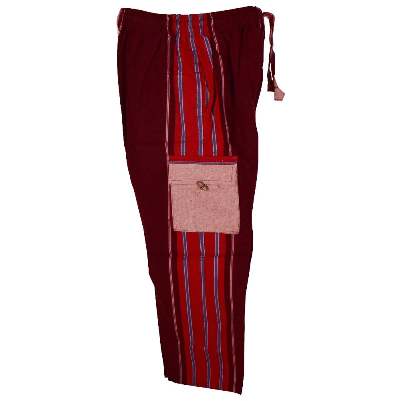 Pantalon Artsanal Khaddar du Népal Bordeaux