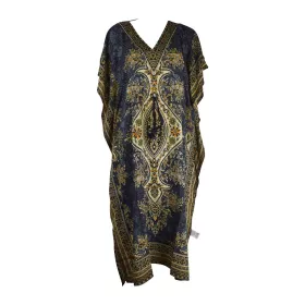 Caftan Long Gris Motif Oriental