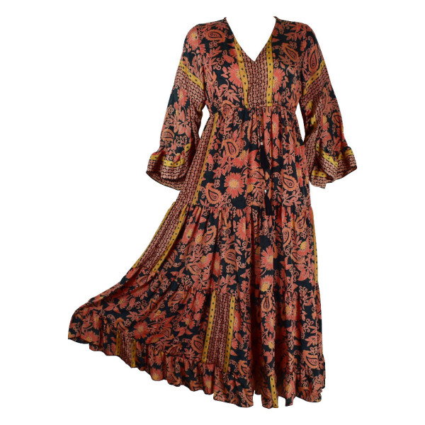 Robe Longue Hiwara Imprimée - A