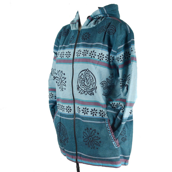 Veste Mixte Darhan Coton Délavé Imprimé Bleu