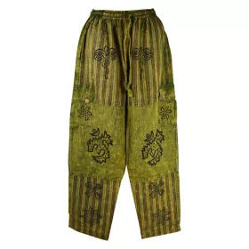 Pantalon Coton Fin Tangla Délavé Vert