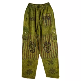 Pantalon Coton Fin Tangla Délavé Vert