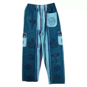 Pantalon Pokhar Coton Ethnique Bleu