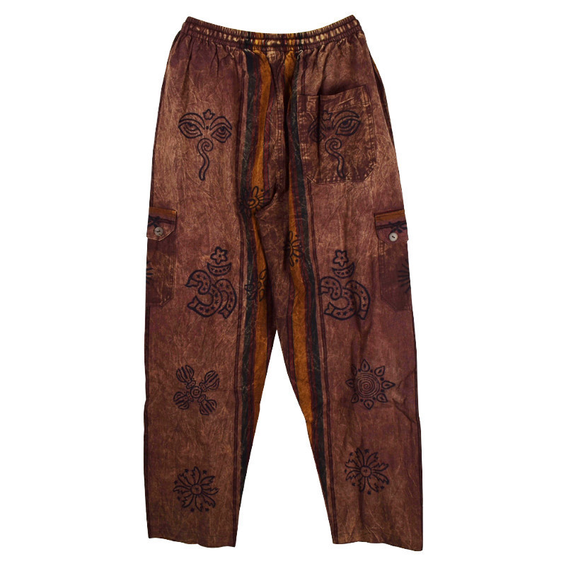 Pantalon Pokhar Coton Ethnique Marron