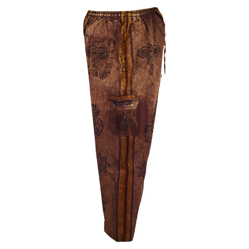 Pantalon Pokhar Coton Ethnique Marron