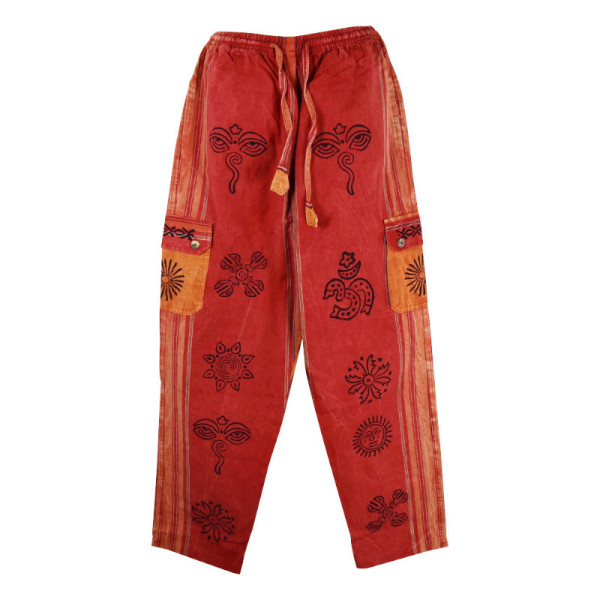 Pantalon Pokhar Coton Ethnique Corail