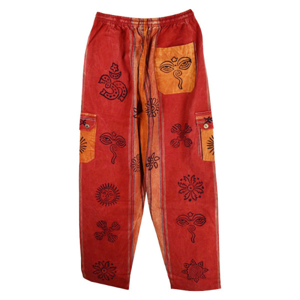 Pantalon Pokhar Coton Ethnique Corail