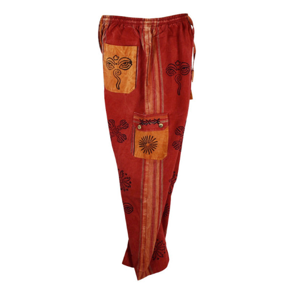 Pantalon Pokhar Coton Ethnique Corail