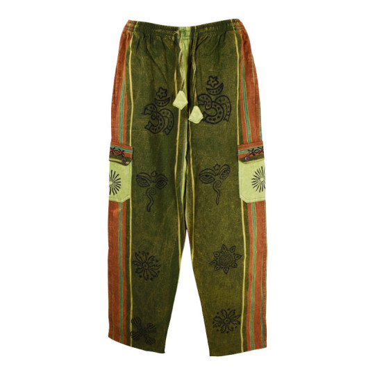 Pantalon Pokhar Coton Ethnique Vert