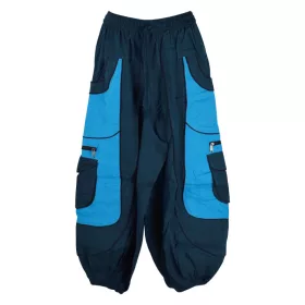 Pantalon Jolka Coupe Ample Bleu Deux Tons