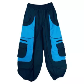 Pantalon Jolka Coupe Ample Bleu Deux Tons