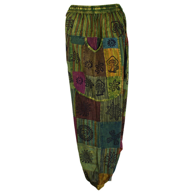 Sarouel Chamati avec Patch Délavé Vert