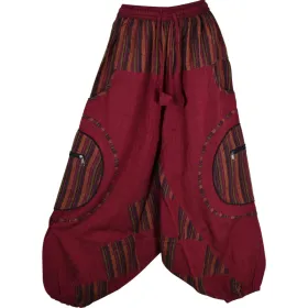 Sarouel Saka Coton Artisanal tramé Bordeaux