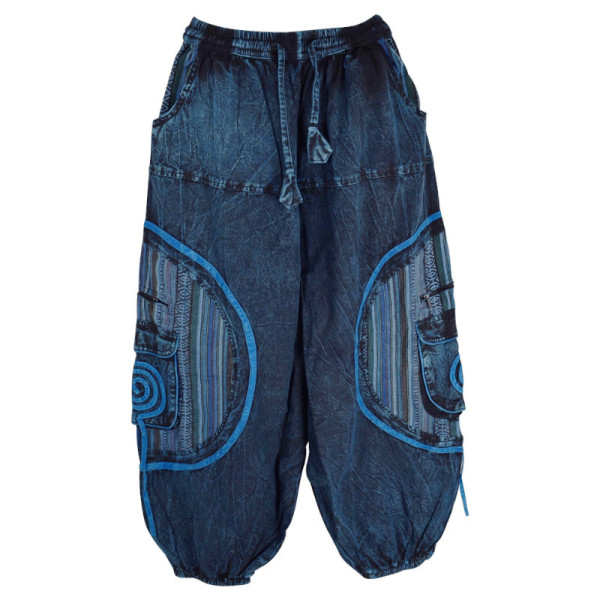 Sarouel Mixte Tie-Dye Shivna Noir et Bleu