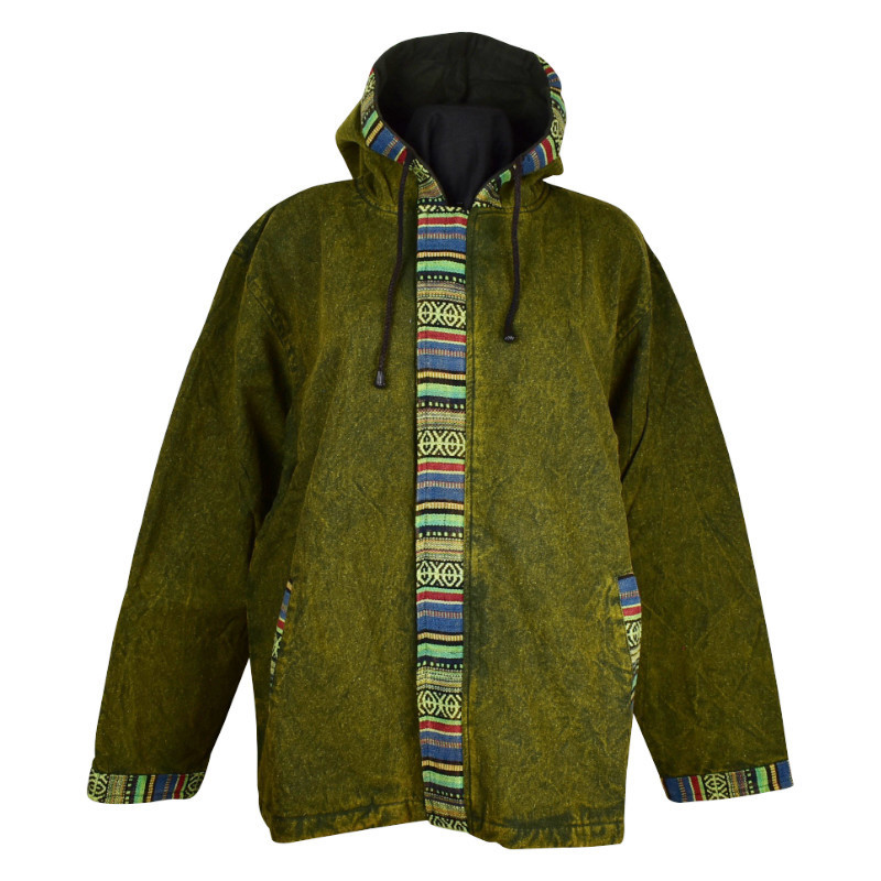 Veste Selda Coton Délavé Uni Kaki