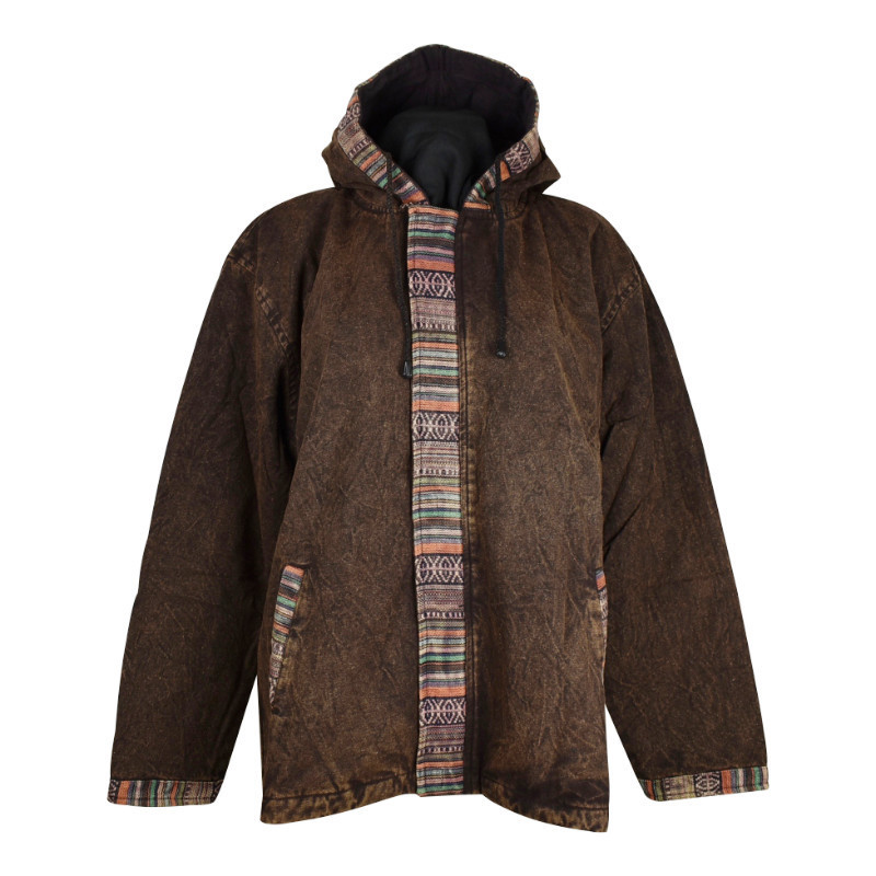 Veste Selda Coton Délavé Uni Brun