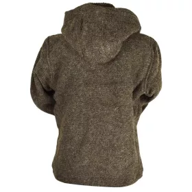 Veste Laya Laine Tricotée Doublé Polaire Brun