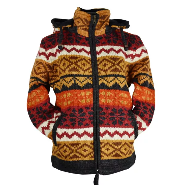 Veste Barud Artisanale - 100% Laine du Népal & Doublée Polaire