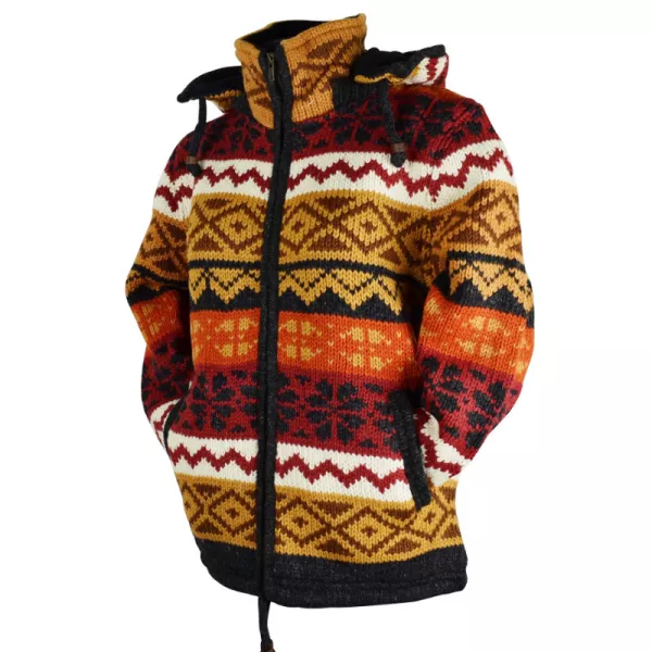 Veste Barud Artisanale - 100% Laine du Népal & Doublée Polaire