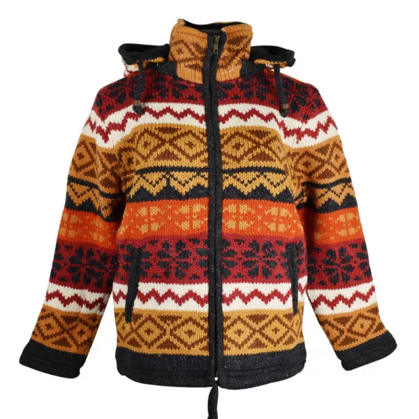 Veste Barud Artisanale - 100% Laine du Népal & Doublée Polaire