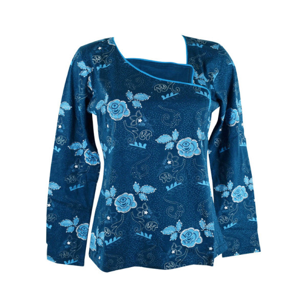 T-Shirt Upla Maille Jersey Bleu Floral