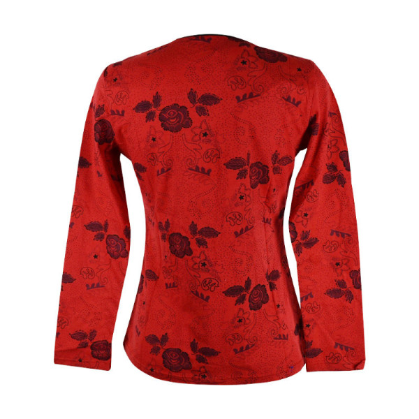 T-Shirt Upla Maille Jersey Rouge Floral