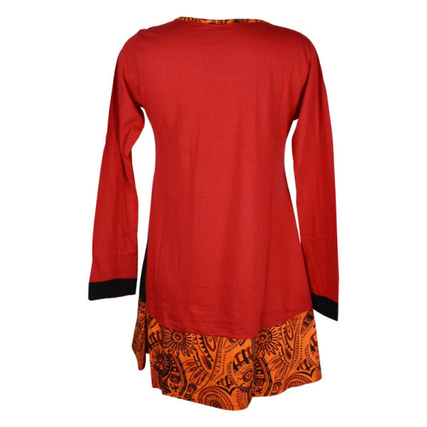 Robe Courte Valpani Brodé Floral Rouge