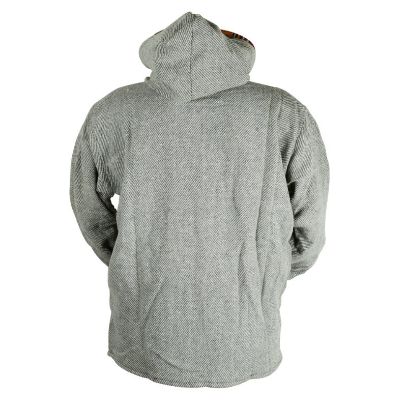 Veste Tapar Coton tramé Deux Fils Gris et Écru
