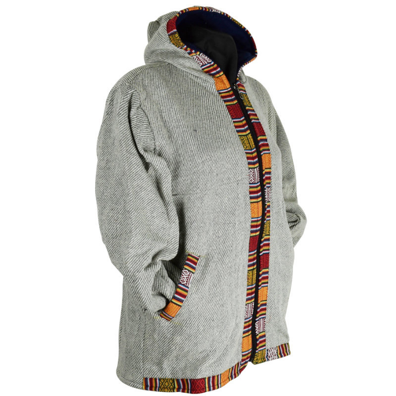 Veste Tapar Coton tramé Deux Fils Gris et Écru