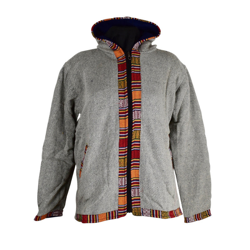 Veste Tapar Coton tramé Deux Fils Gris et Écru
