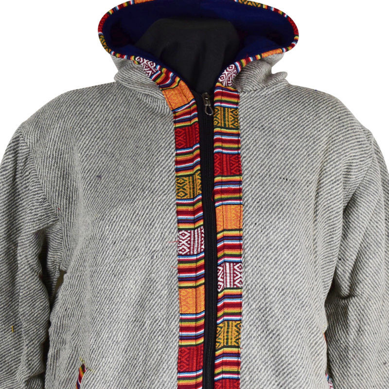 Veste Tapar Coton tramé Deux Fils Gris et Écru