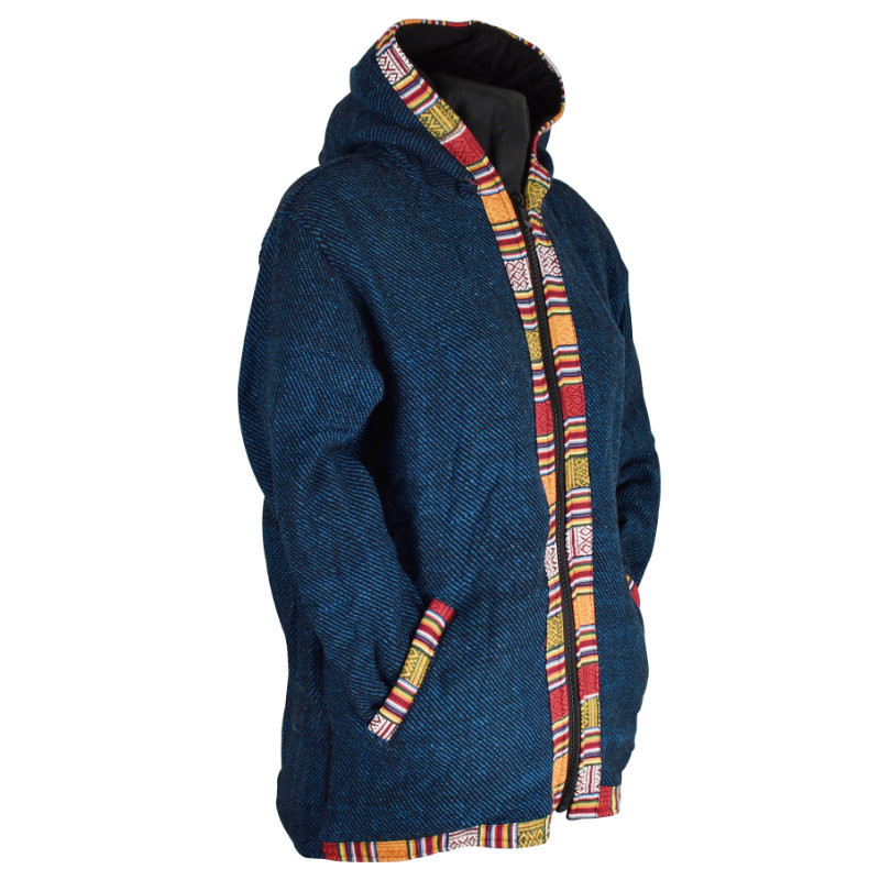 Veste Tapar Coton tramé Deux Fils Bleu et Noir
