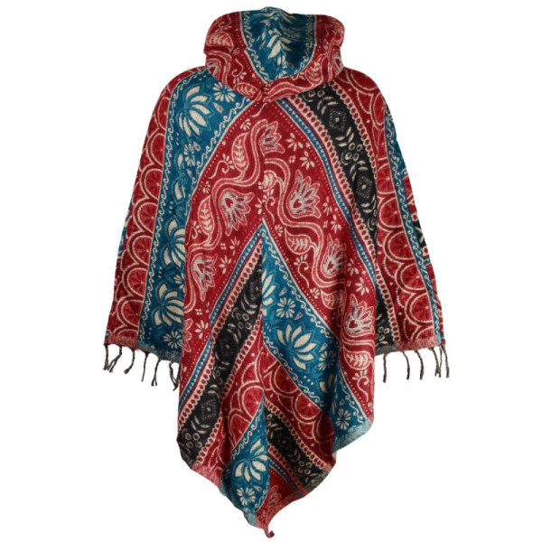 Poncho Femme Amba Ton Rouge