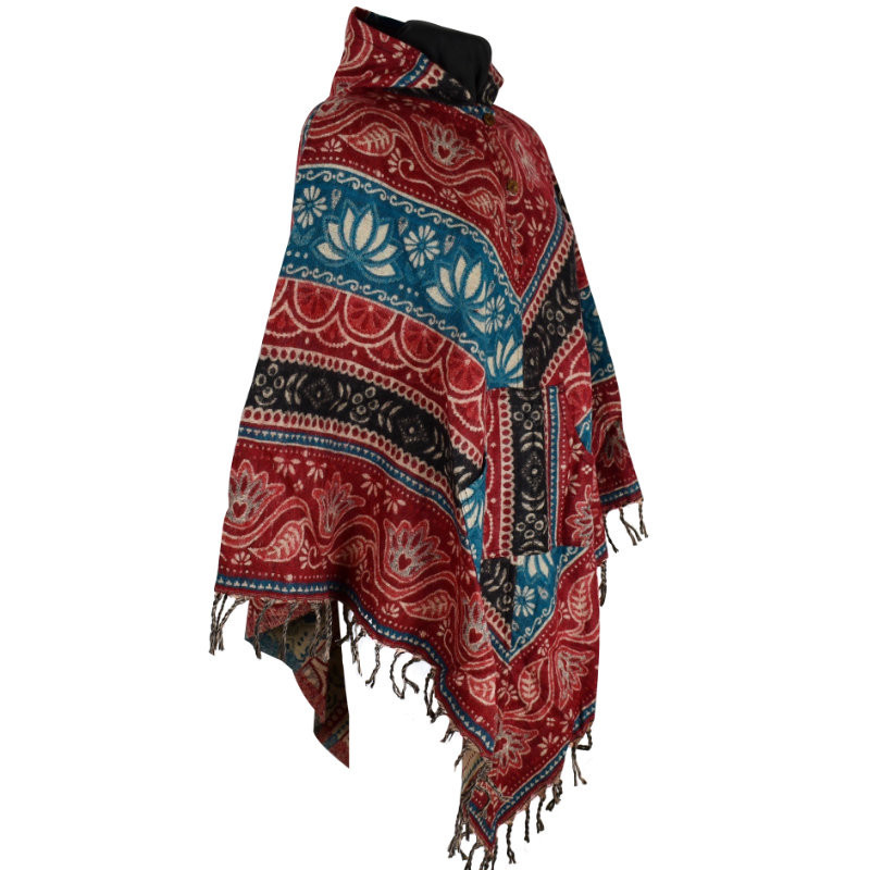 Poncho Femme Amba Ton Rouge