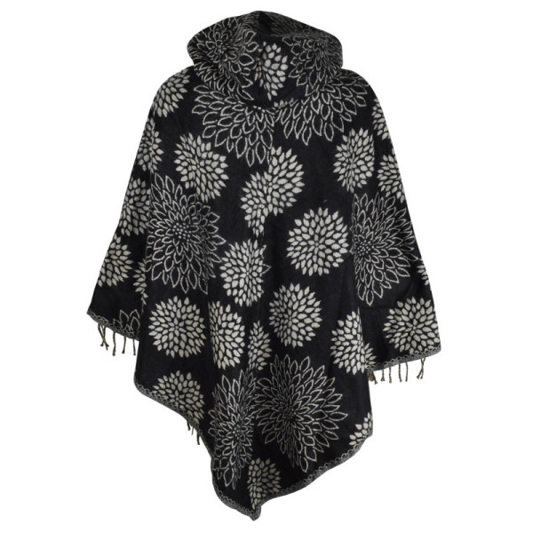 Poncho Femme Khetia Ton Noir et Beige