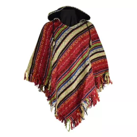 Poncho Coton Peigné Kakarda Rouge