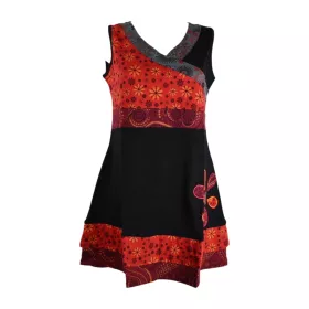 Robe Courte Jamti Imprimé Graphique Rouge