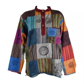 Chemise Jagat Coton du Népal Patchwork