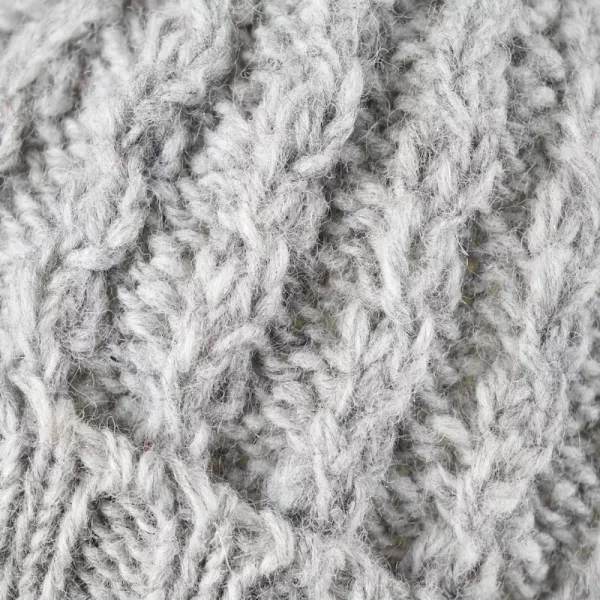 Bonnet Muna Tricot Laine Pompon Gris Clair