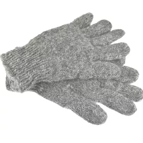 Gants Kolki Tricot Laine et Polaire Gris Clair