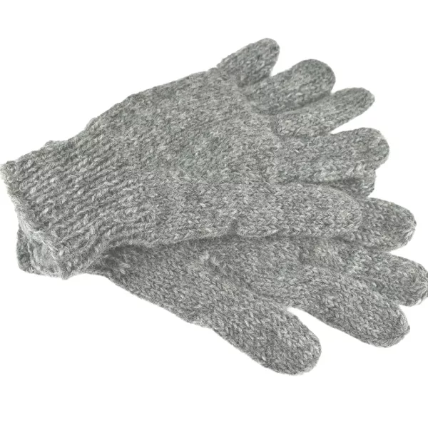Gants Kolki Tricot Laine et Polaire Gris Clair